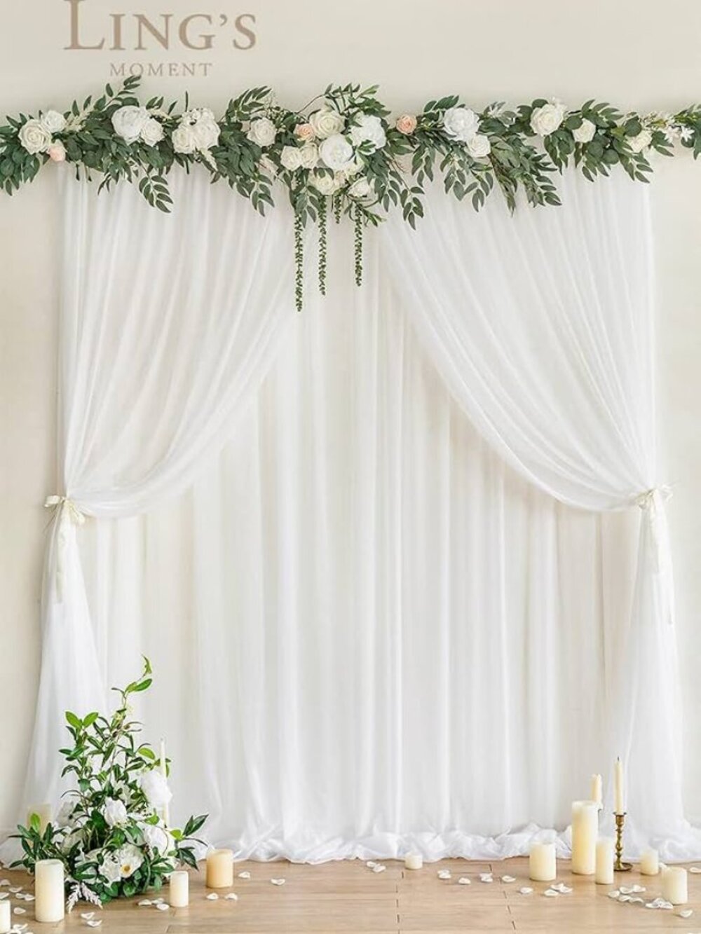 Ling’s Moment Panels Sheer Wedding Arch Draping